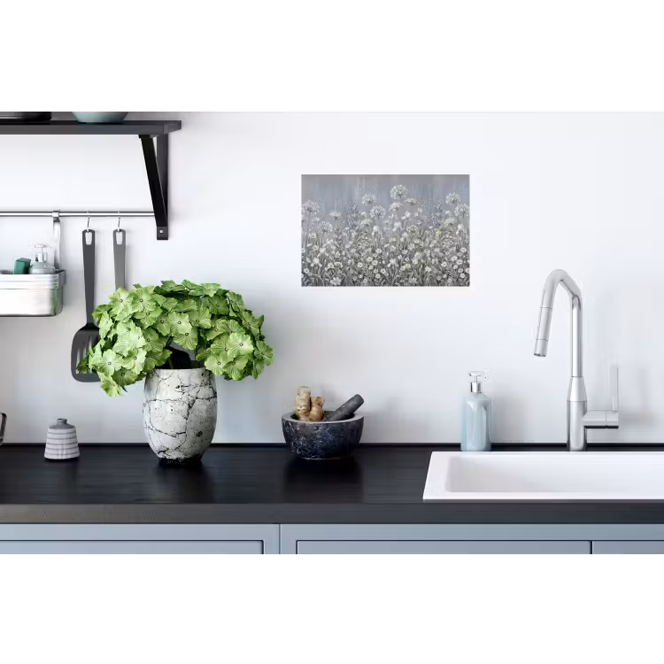 Bloemen - Botanisch - Blauw Muursticker klein -keuken