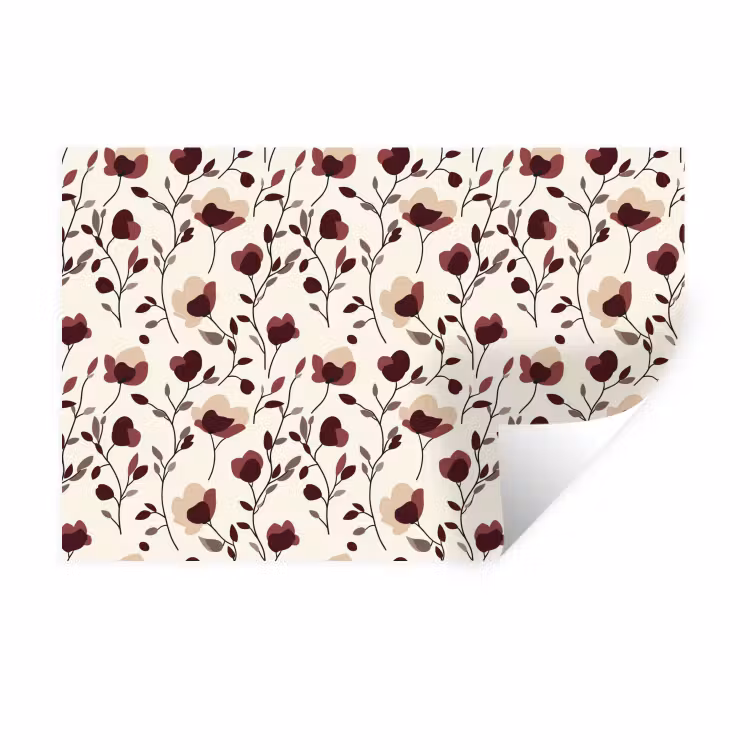 Bloemen - Botanisch - Bordeaux Muursticker klein 286 -3d