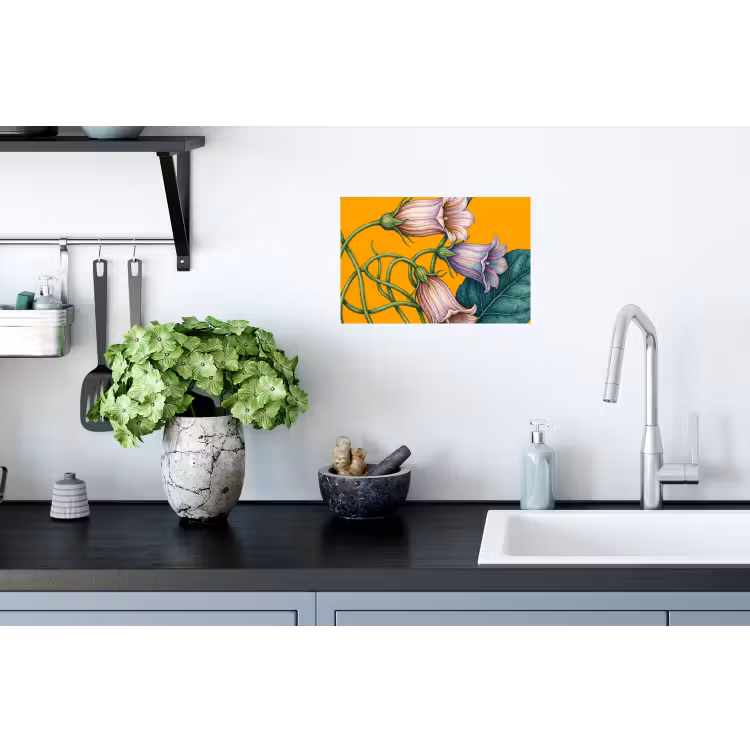 Muursticker - Bloemen - Botanisch - Geel - Bloemen - Botanisch - Geel Muursticker klein