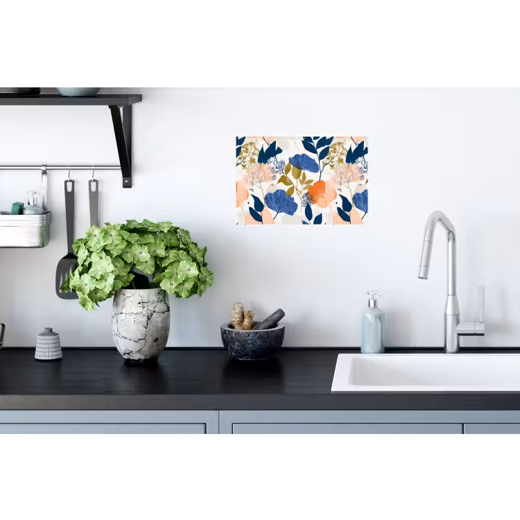 Bloemen - Botanisch - Kleurrijk Muursticker klein 286 -keuken