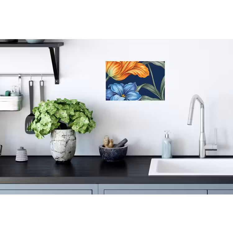Muursticker - Bloemen - Botanisch - Patroon - Bloemen - Botanisch - Patroon Muursticker klein