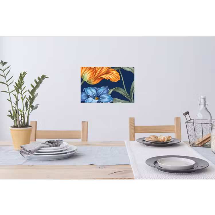 Muursticker - Bloemen - Botanisch - Patroon - Bloemen - Botanisch - Patroon Muursticker klein
