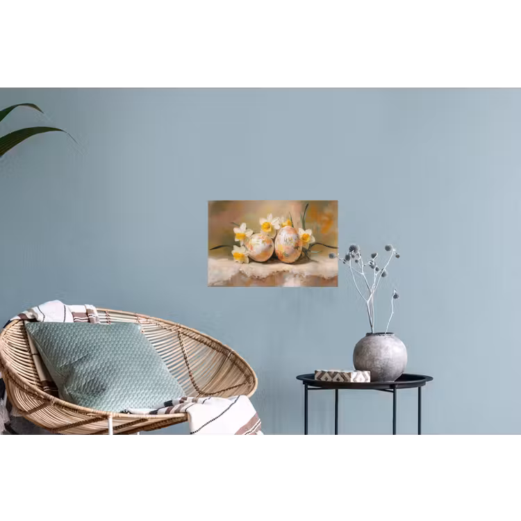 Bloemen - Eieren - Geschilderd Muursticker klein -plant