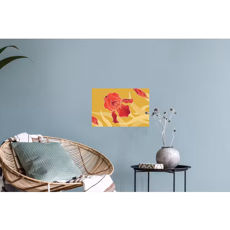 Muursticker - Bloemen - Illustratie - Rood - Bloemen - Illustratie - Rood Muursticker klein