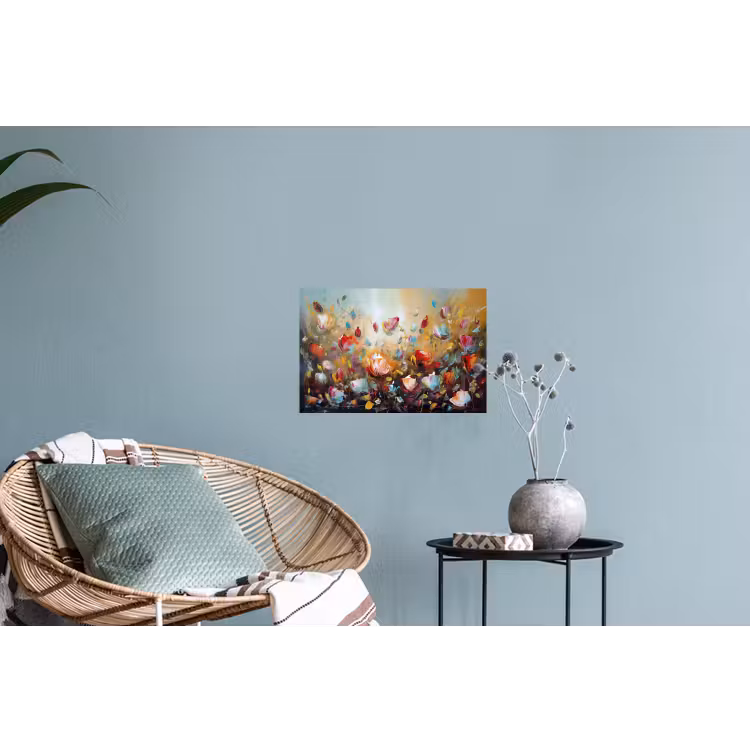 Bloemen - Kunst - Natuur - Olieverf Muursticker klein -plant