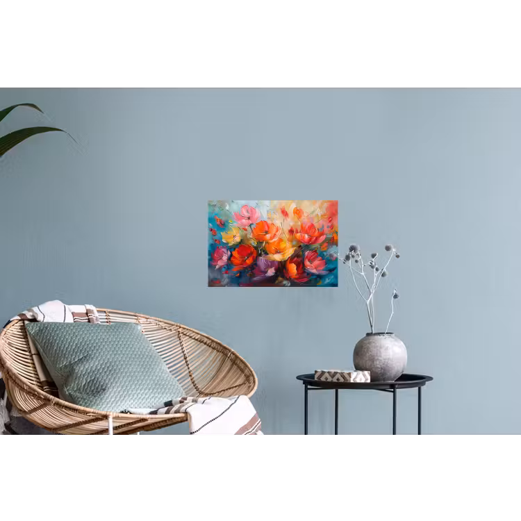 Bloemen - Kunst - Watercolor - Botanisch Muursticker klein -plant