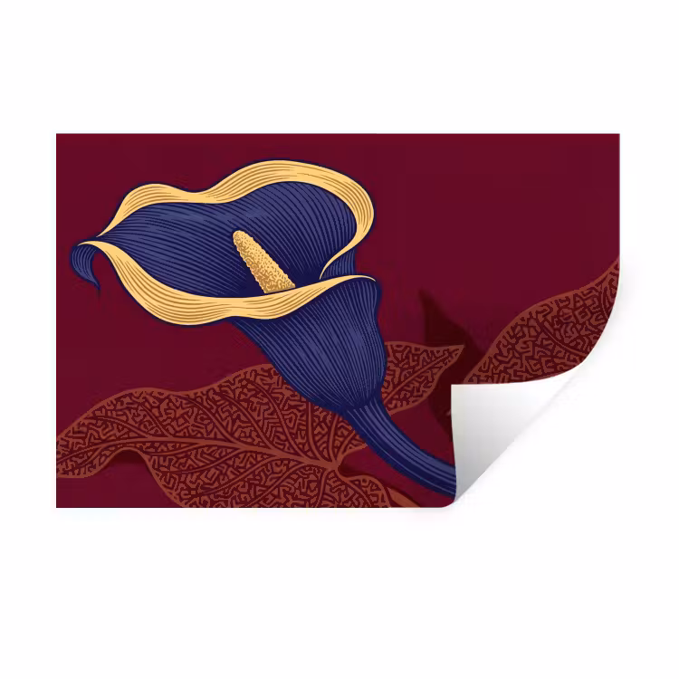 Muursticker - Bloemen - Modern - Paars - Bloemen - Modern - Paars Muursticker klein