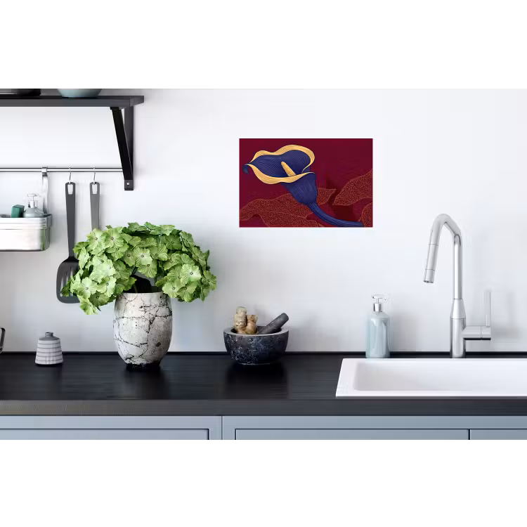 Muursticker - Bloemen - Modern - Paars - Bloemen - Modern - Paars Muursticker klein