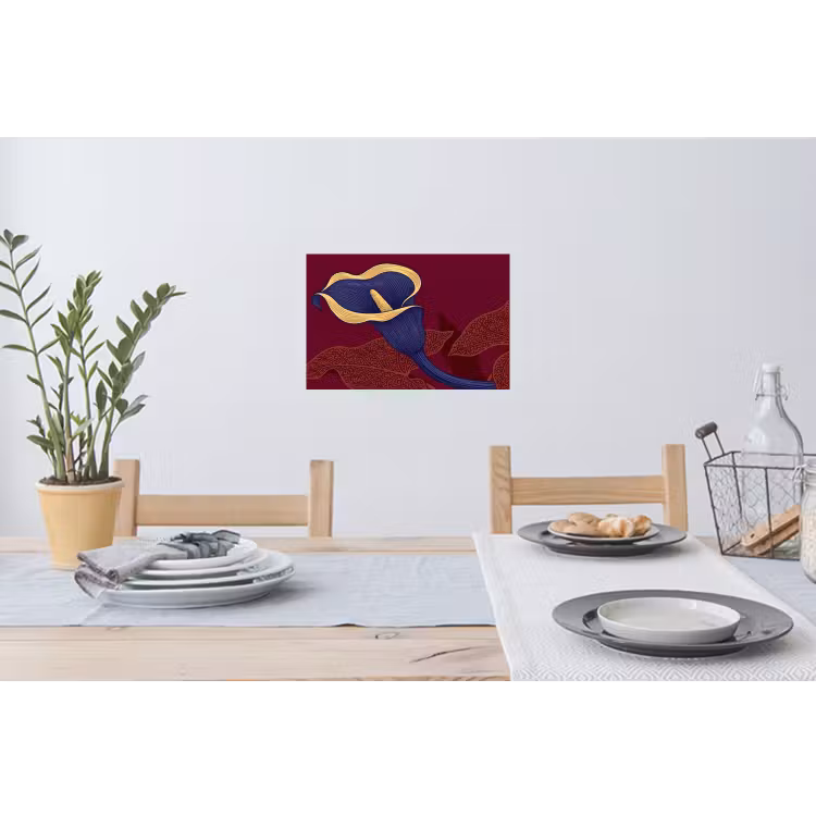 Muursticker - Bloemen - Modern - Paars - Bloemen - Modern - Paars Muursticker klein