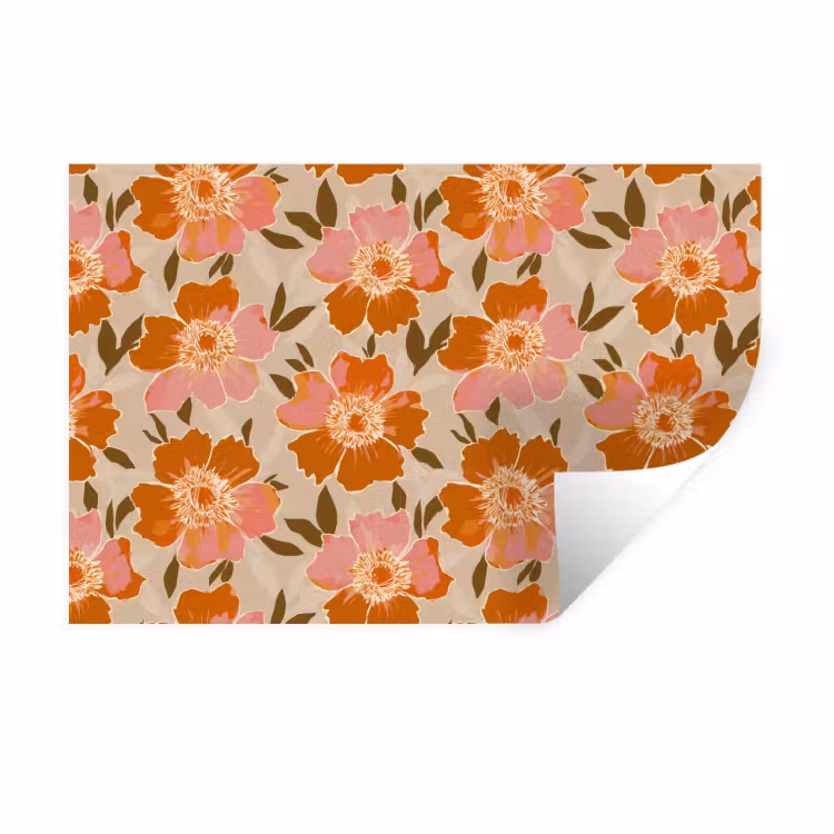 Bloemen - Motief - Retro Muursticker klein 286 -3d