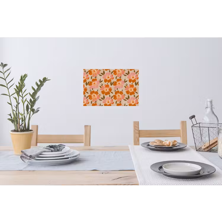 Bloemen - Motief - Retro Muursticker klein 286 -eettafel