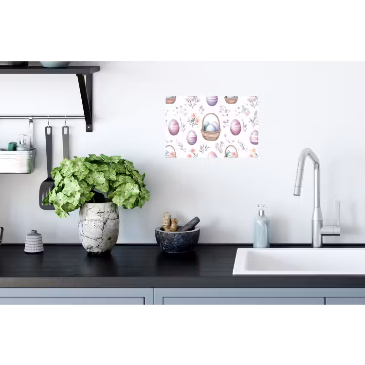 Bloemen - Paaseieren - Patroon Muursticker klein -keuken