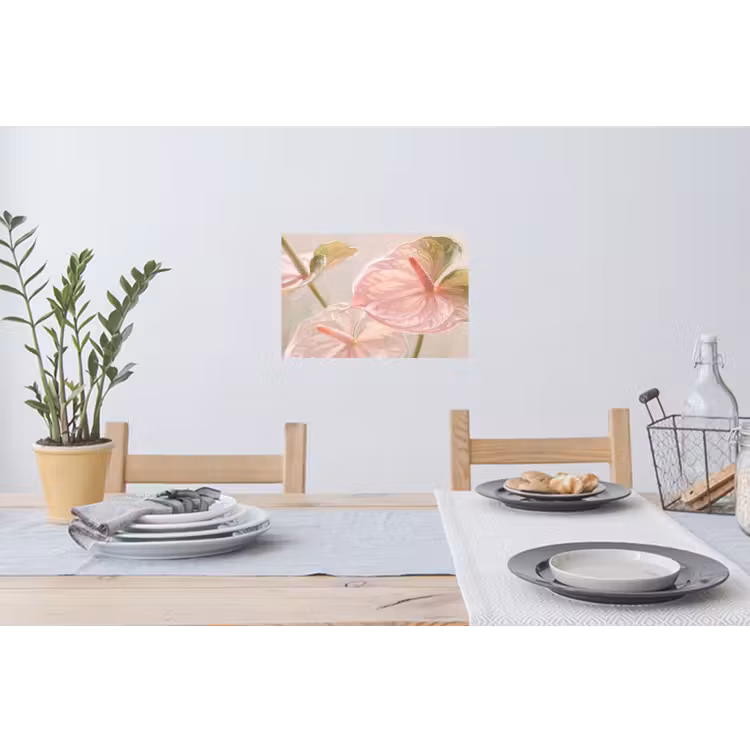 Bloemen - Pastel - Abstract - Natuur - Groen Muursticker klein -eettafel