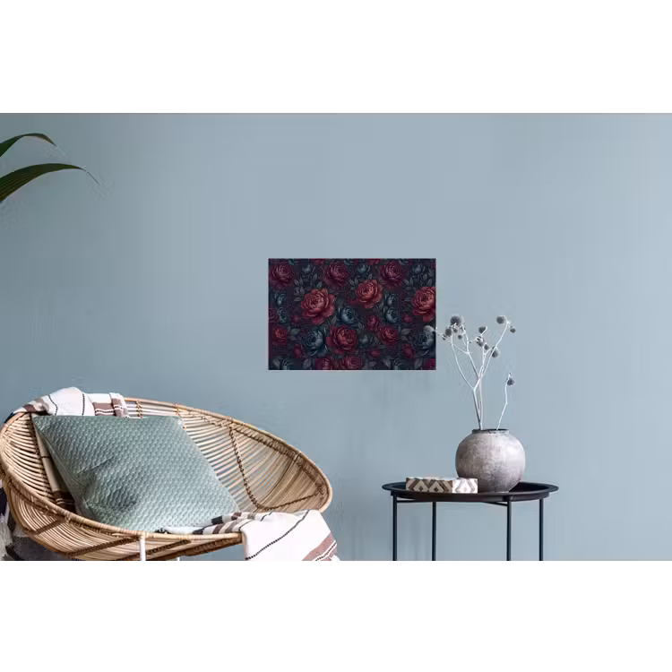 Bloemen - Patroon - Natuur - Klassiek - Donker Muursticker klein -plant
