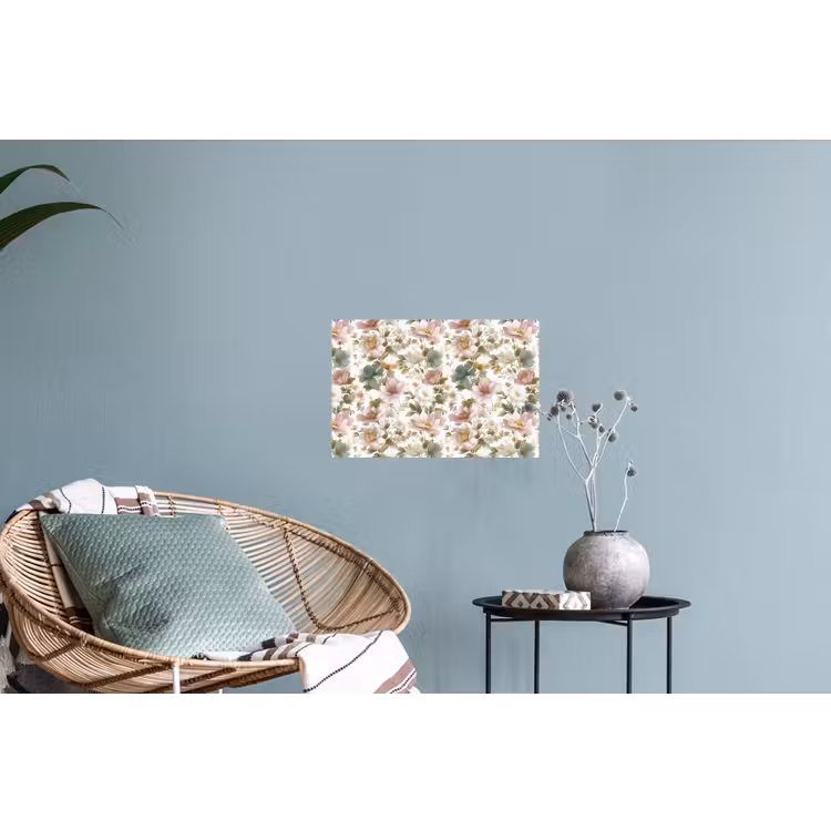 Bloemen - Patroon - Pastel Muursticker klein 286 -plant
