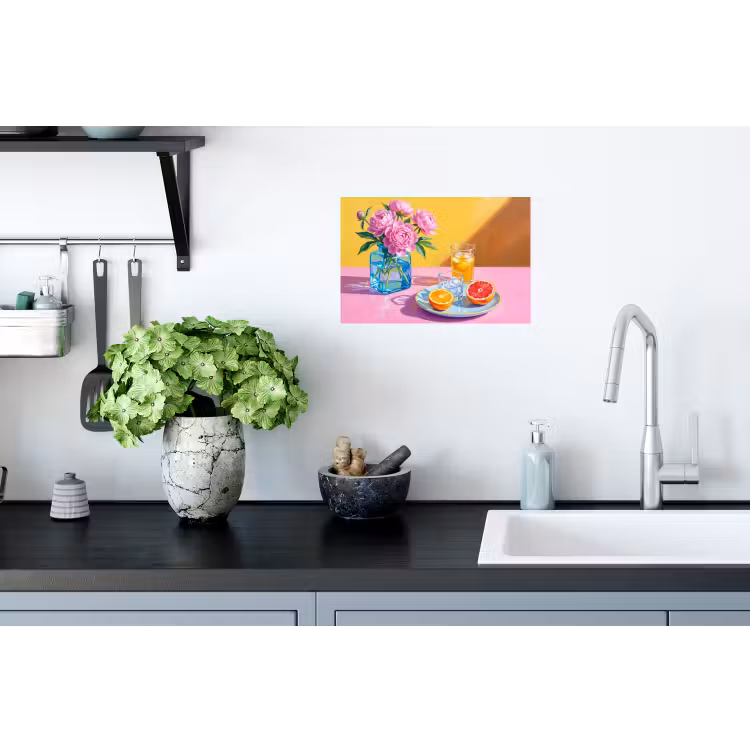 Muursticker - Bloemen - Roze - Modern - Bloemen - Roze - Modern Muursticker klein