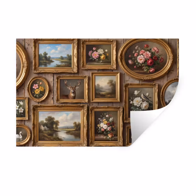 Bloemen - Rozen - Klassiek - Vaas - Kleurrijk Muursticker klein -3d
