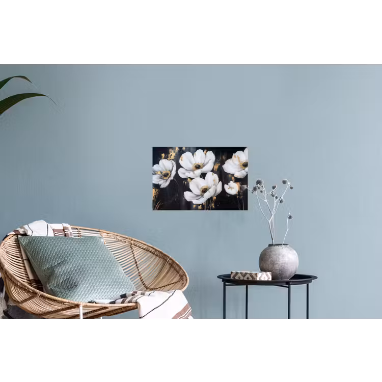 Bloemen - Wit - Abstract Muursticker klein -plant