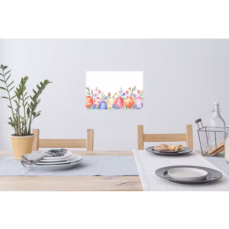 Bloementuin - Kleurrijk - Eieren Muursticker klein -eettafel