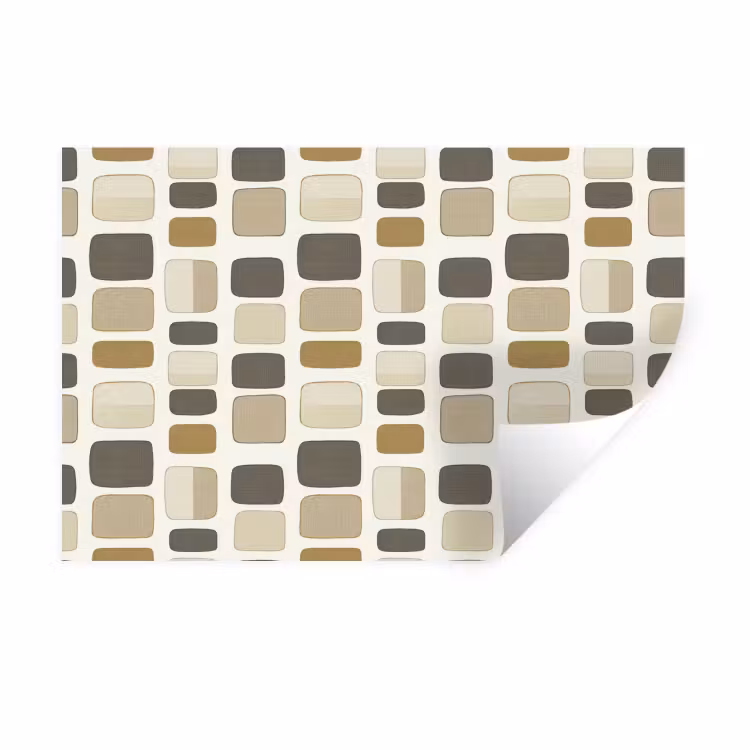 Blokken - Vintage - Grijs Muursticker klein 286 -3d