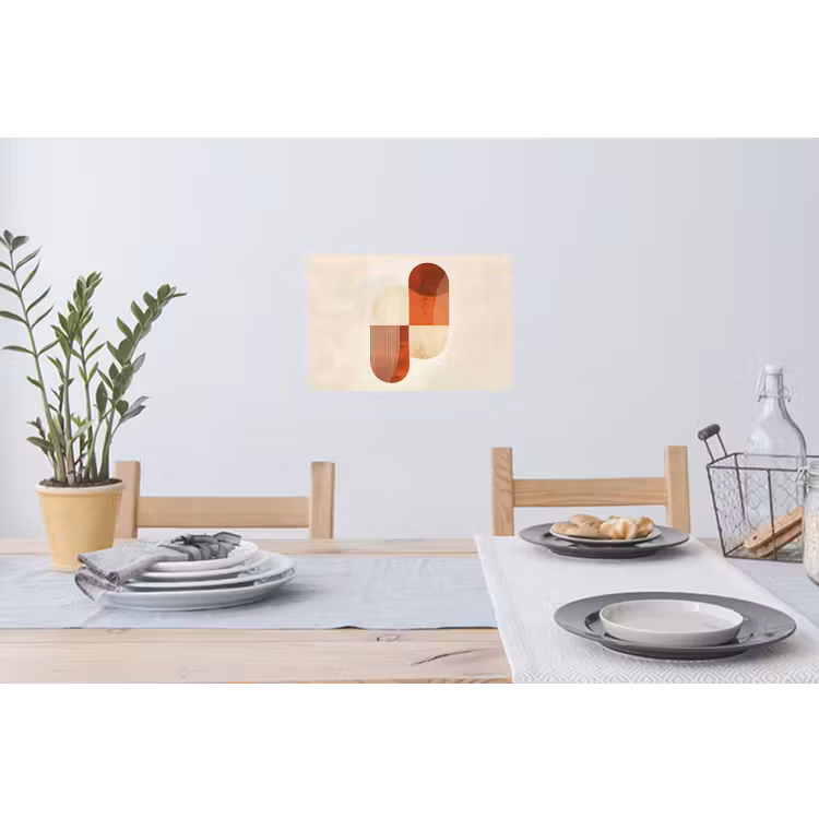 Bogen - Beige - Vormen Muursticker klein -eettafel