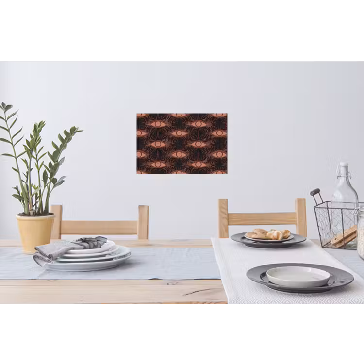 Boheems - Oog - Bruin Muursticker klein 286 -eettafel