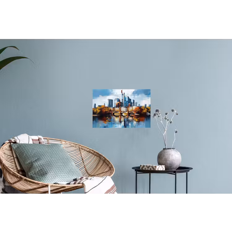 Bomen Frankfurt- Stad - Skyline - Brug Muursticker klein -plant