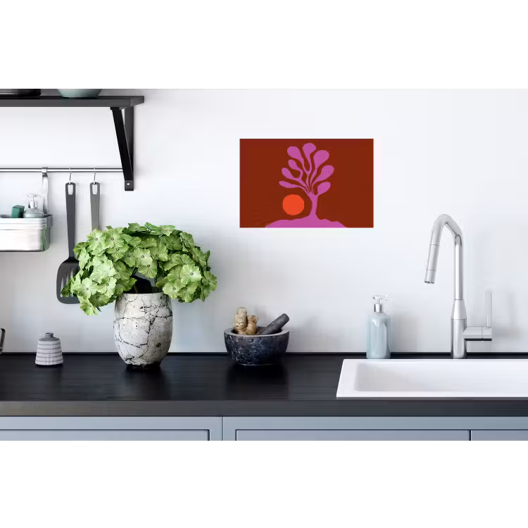 Boom - Paars - Cirkel - Vloeiend Muursticker klein -keuken