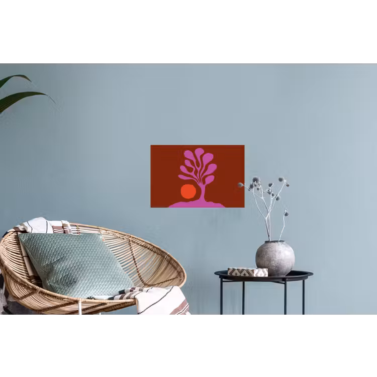 Boom - Paars - Cirkel - Vloeiend Muursticker klein -plant