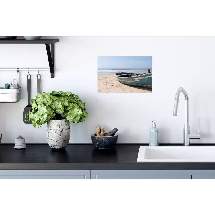 Boot - Zandstrand - Zee Muursticker klein -keuken
