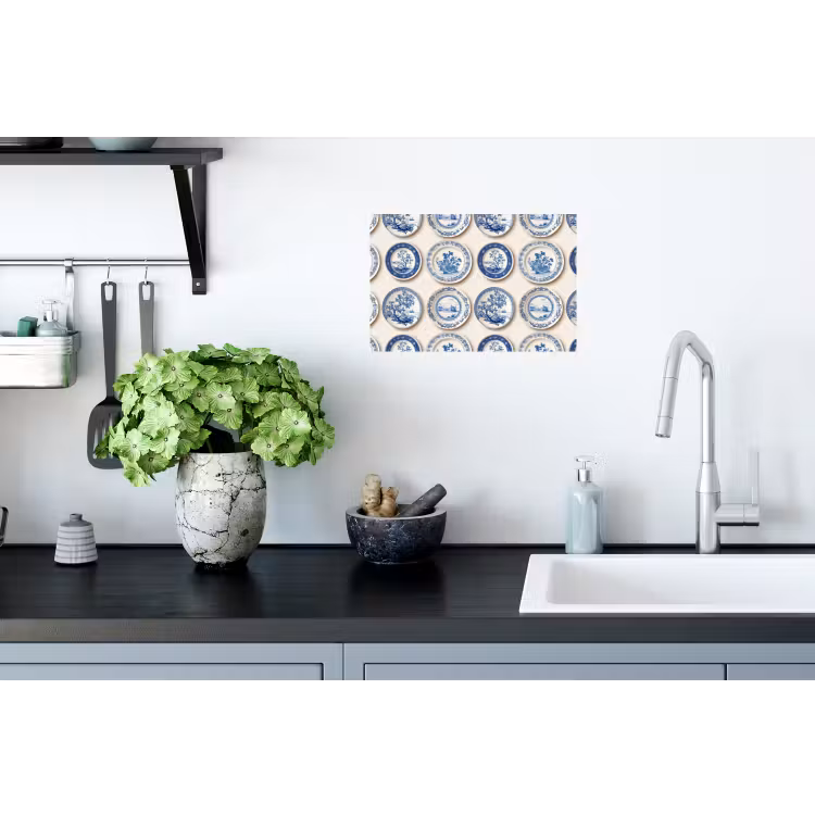 Borden - Bomen - Planten - Blauw Muursticker klein 286 -keuken