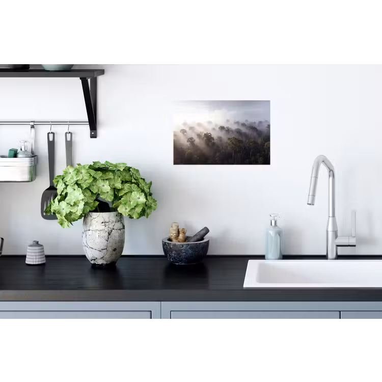 Bos - Mist - Natuur - Groen Muursticker klein -keuken