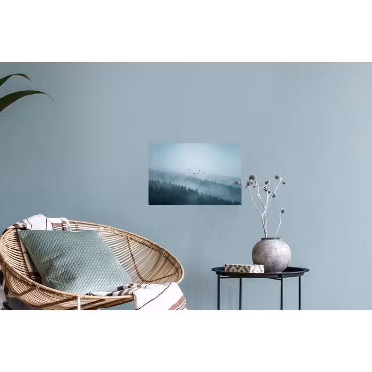 Bos - Mist - Vogels - Natuur - Groen Muursticker klein -plant