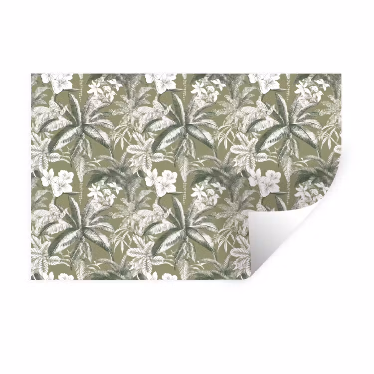 Botanisch - Bloemen - Groen Muursticker klein 286 -3d