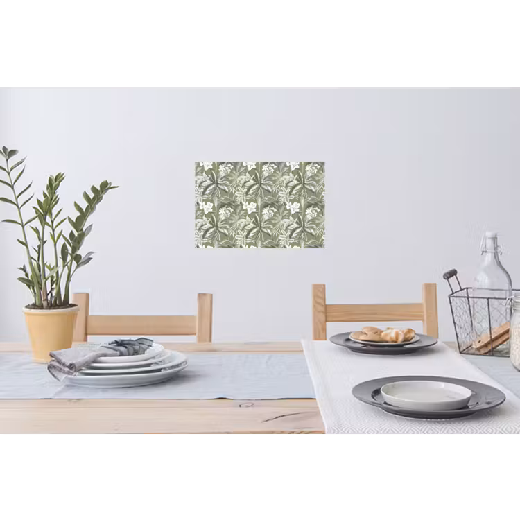 Botanisch - Bloemen - Groen Muursticker klein 286 -eettafel