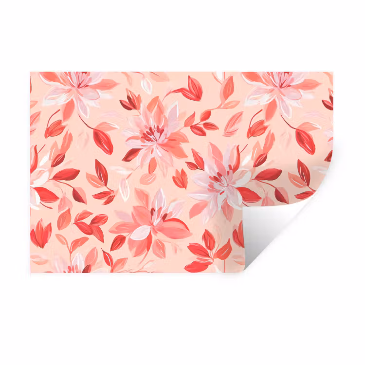 Botanisch - Bloemen - Rood Muursticker klein 286 -3d