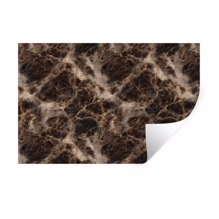 Bruin - Goud - Marmer Muursticker klein 286 -3d