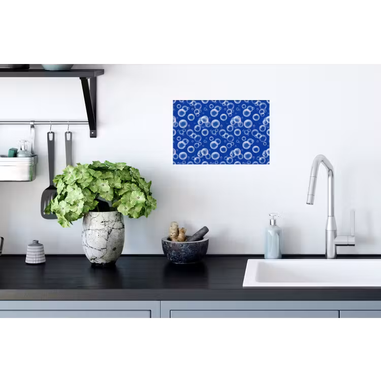 Bubbels - Patroon - Blauw Muursticker klein -keuken