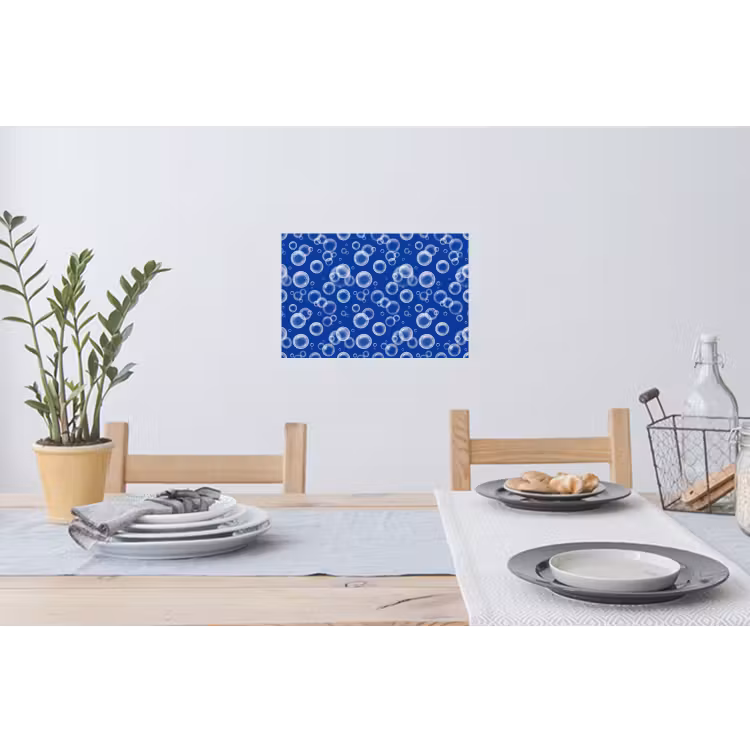 Bubbels - Patroon - Blauw Muursticker klein -eettafel