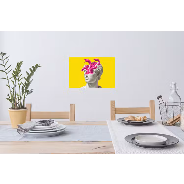 Buste - Slangen - Geel Muursticker klein -eettafel