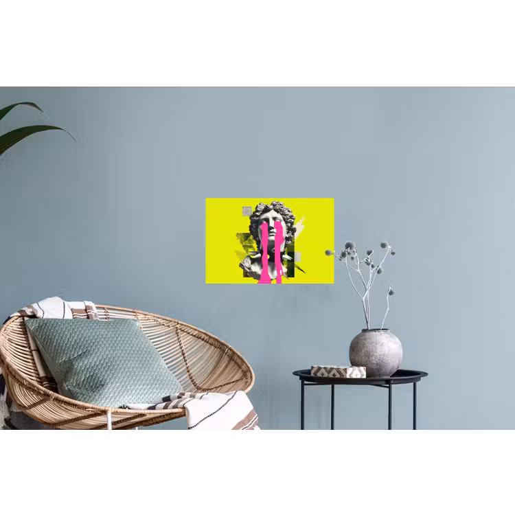 Buste - Verf - Geel Muursticker klein -plant