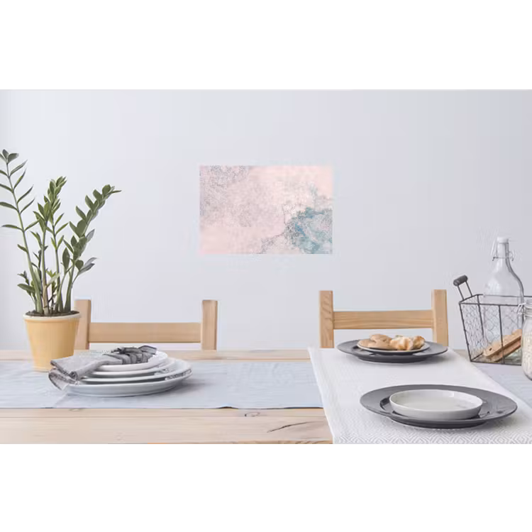 Cement - Beton - Retro - Industrieel - Wit - Blauw Muursticker klein -eettafel