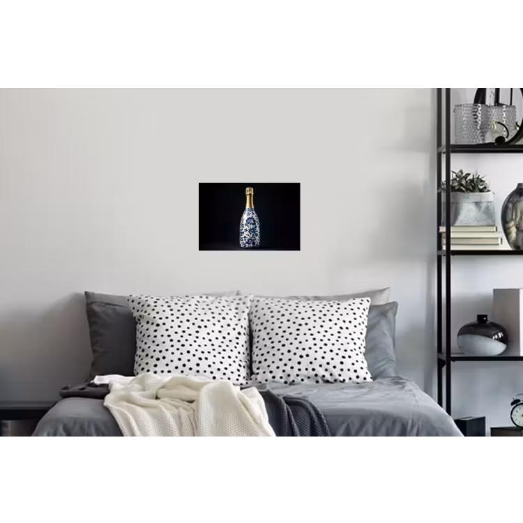 Champagne - Bloemen - Goud - Chique Muursticker klein -slaapkamer
