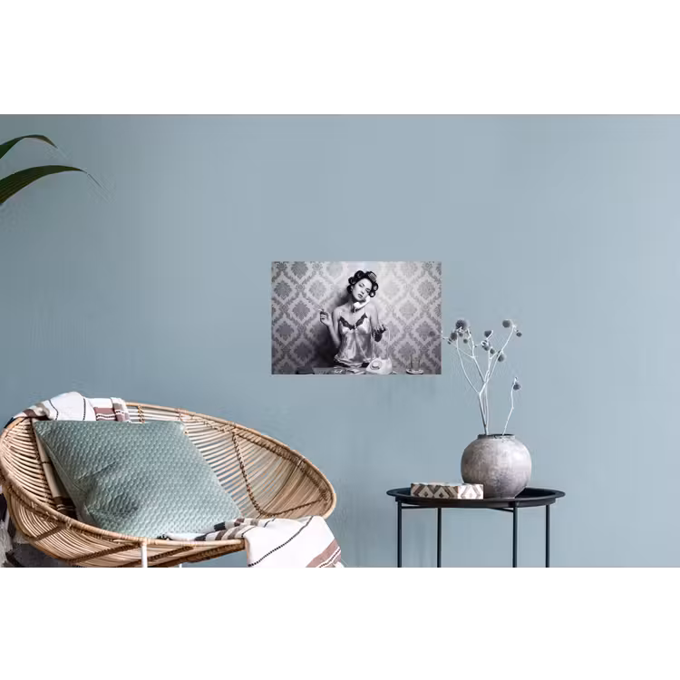 Chic - Vrouw - Zwart - Wit Muursticker klein -plant