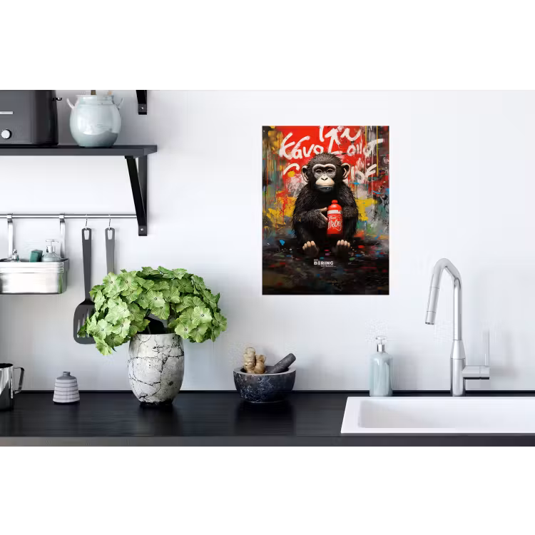 Chimpansee voor graffiti muur Muursticker klein -keuken