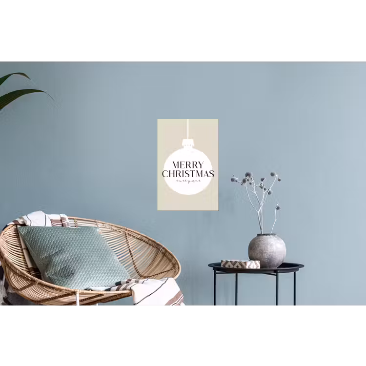 Christmas - Kerstballen - Japandi - Witte kerstballen Muursticker klein -plant