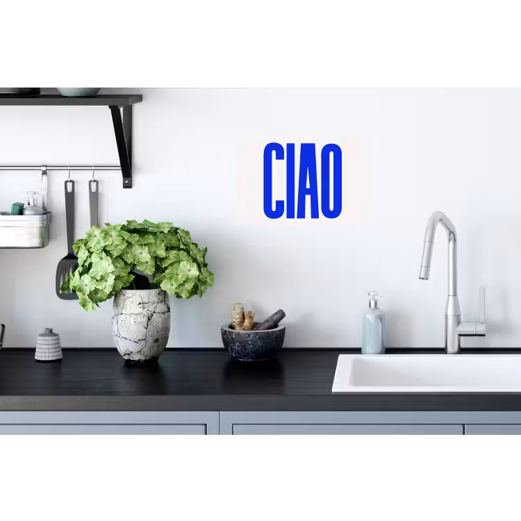 Ciao - Hoofdletters - Blauw - Minimalistisch Muursticker klein -keuken