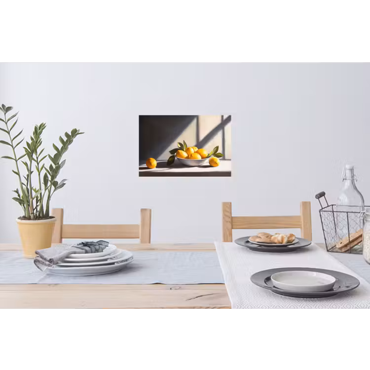 Citroenen - Stilleven - Geel Muursticker klein -eettafel
