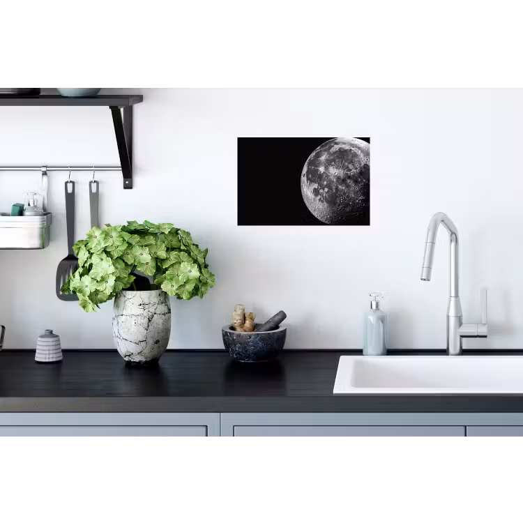 Close-up - Maan - Wit - Textuur Muursticker klein -keuken