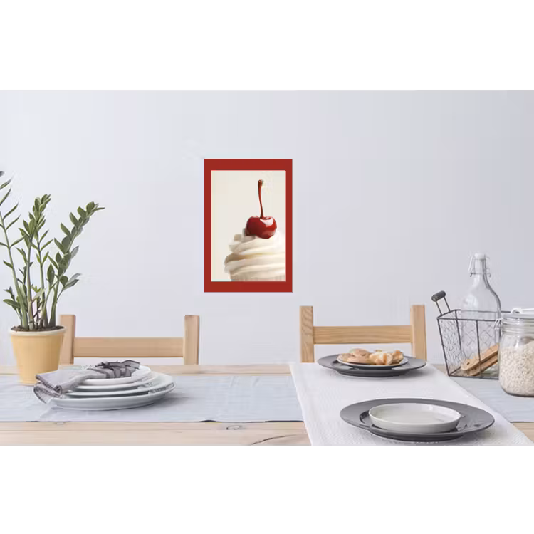 Cupcake - Kers - Rood Muursticker klein -eettafel